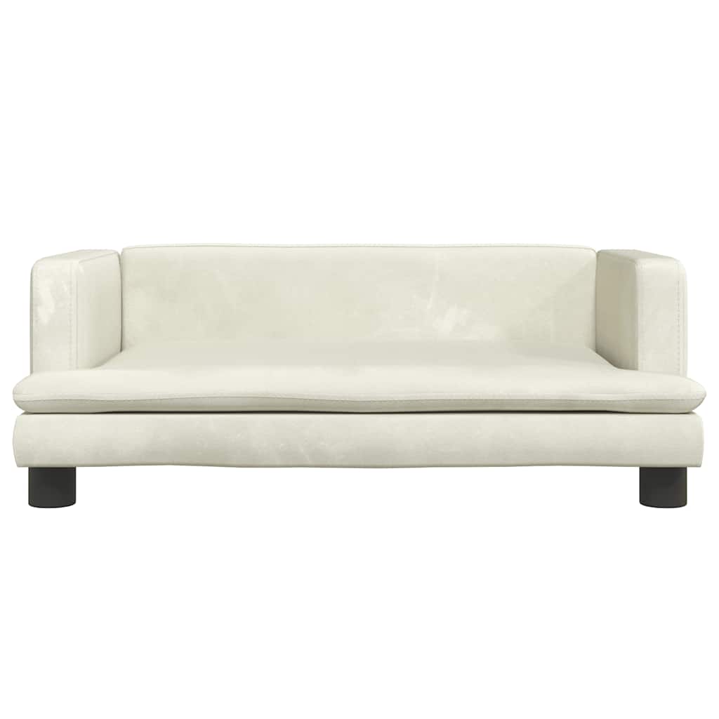 Kindersofa Creme 80x45x30 cm Samt
