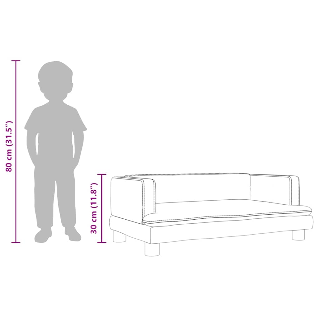 Kindersofa Creme 80x45x30 cm Kunstleder