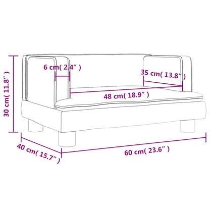Kindersofa Rosa 60x40x30 cm Samt