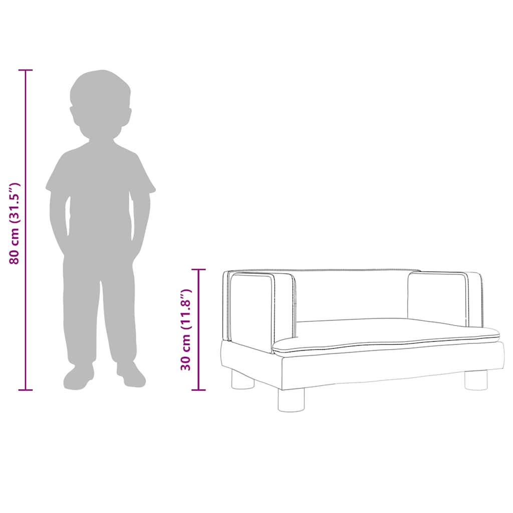 Kindersofa Braun 60x40x30 cm Kunstleder