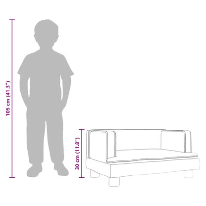 Kindersofa Braun 60x40x30 cm Kunstleder