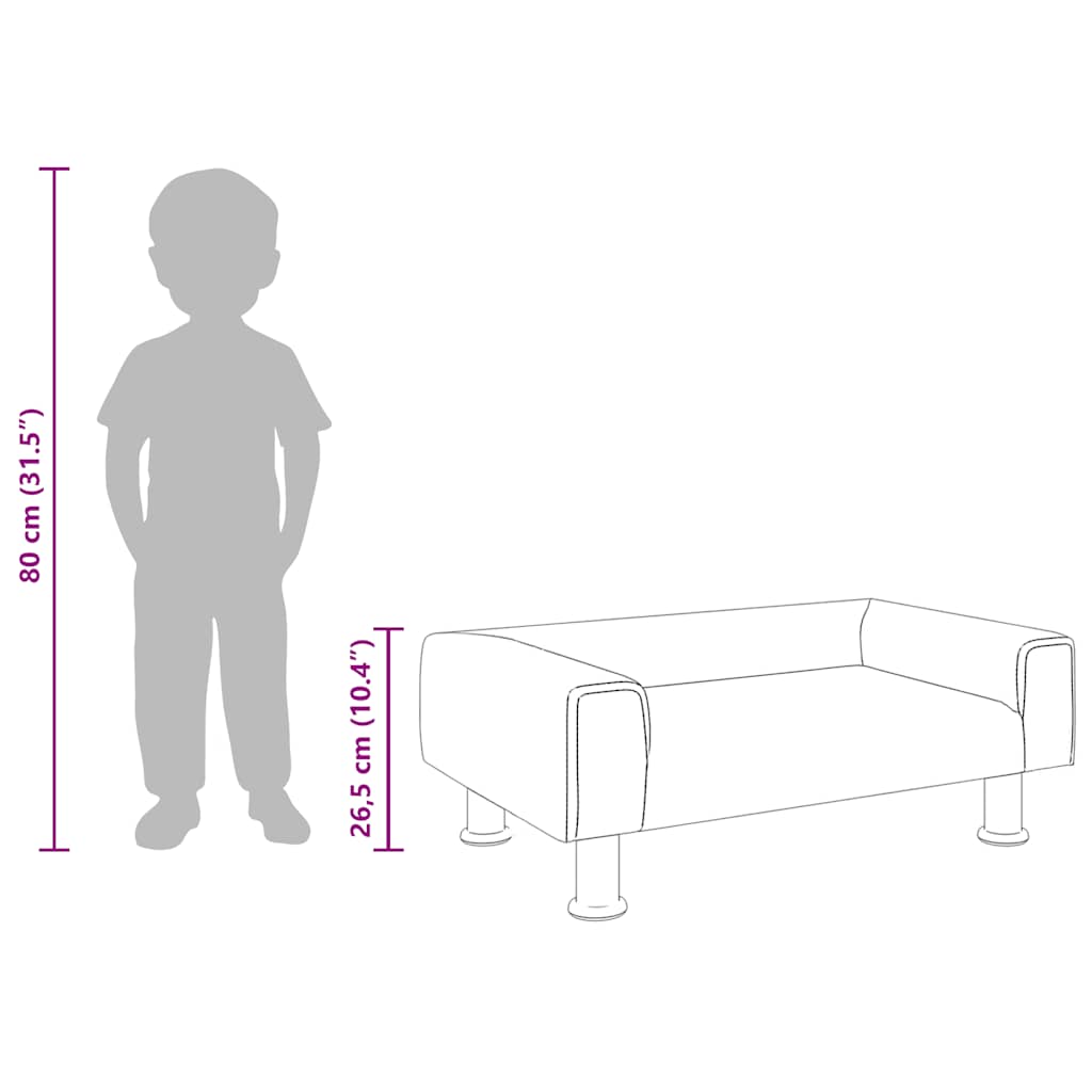 Kindersofa Dunkelgrau 70x45x26,5 cm Samt