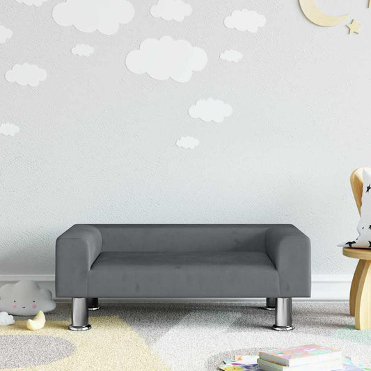 Kindersofa Dunkelgrau 70x45x26,5 cm Samt