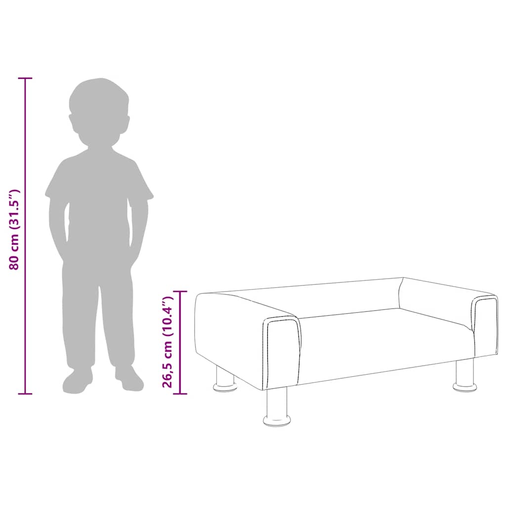Kindersofa Schwarz 70x45x26,5 cm Samt