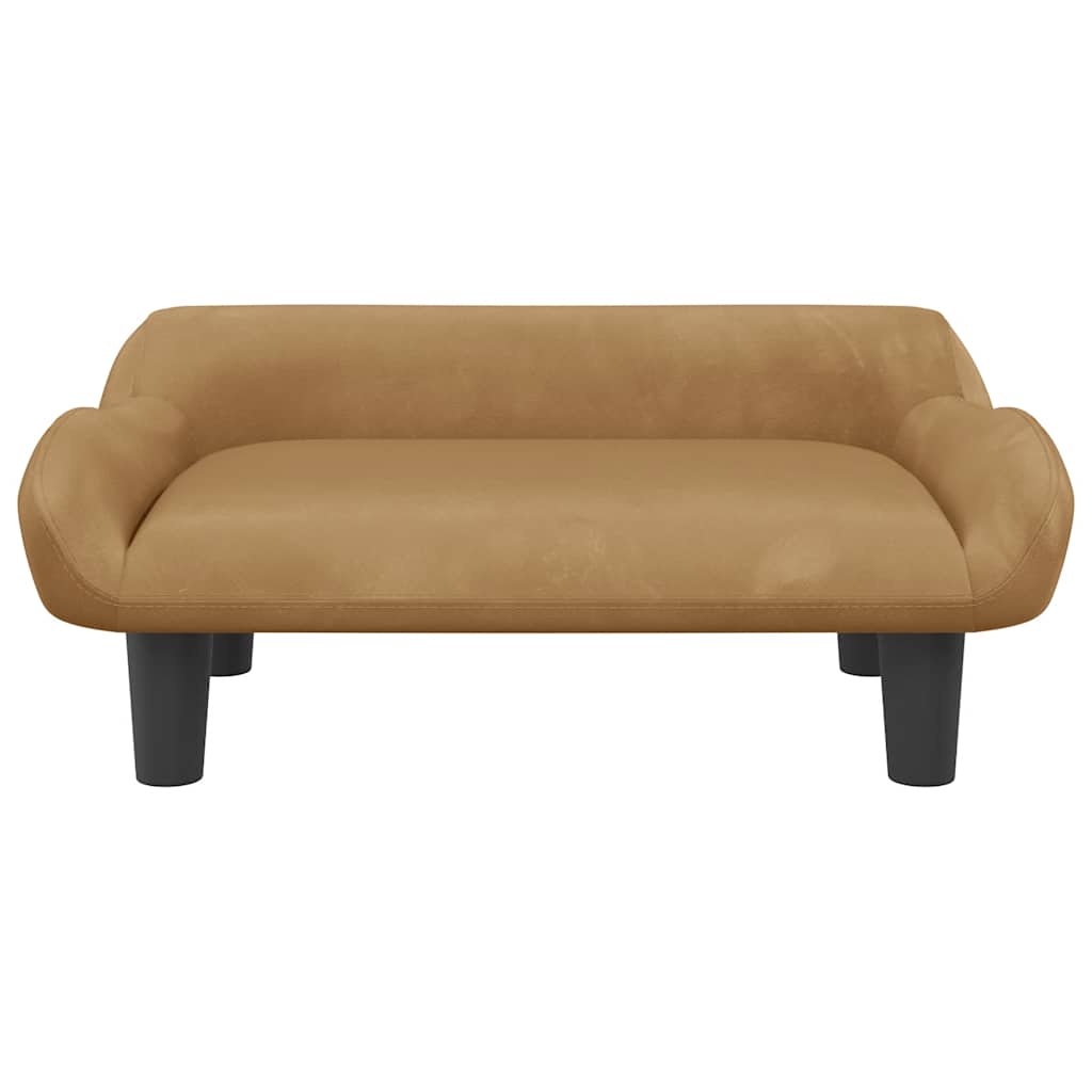 Kindersofa Braun 70x40x24 cm Samt