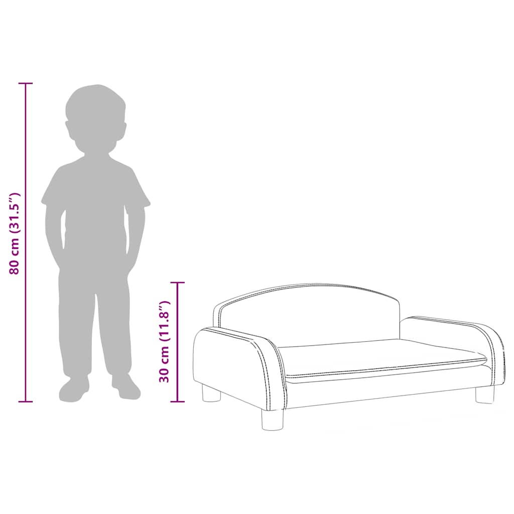 Kindersofa Schwarz 70x45x30 cm Stoff