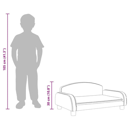 Kindersofa Grau 70x45x30 cm Kunstleder