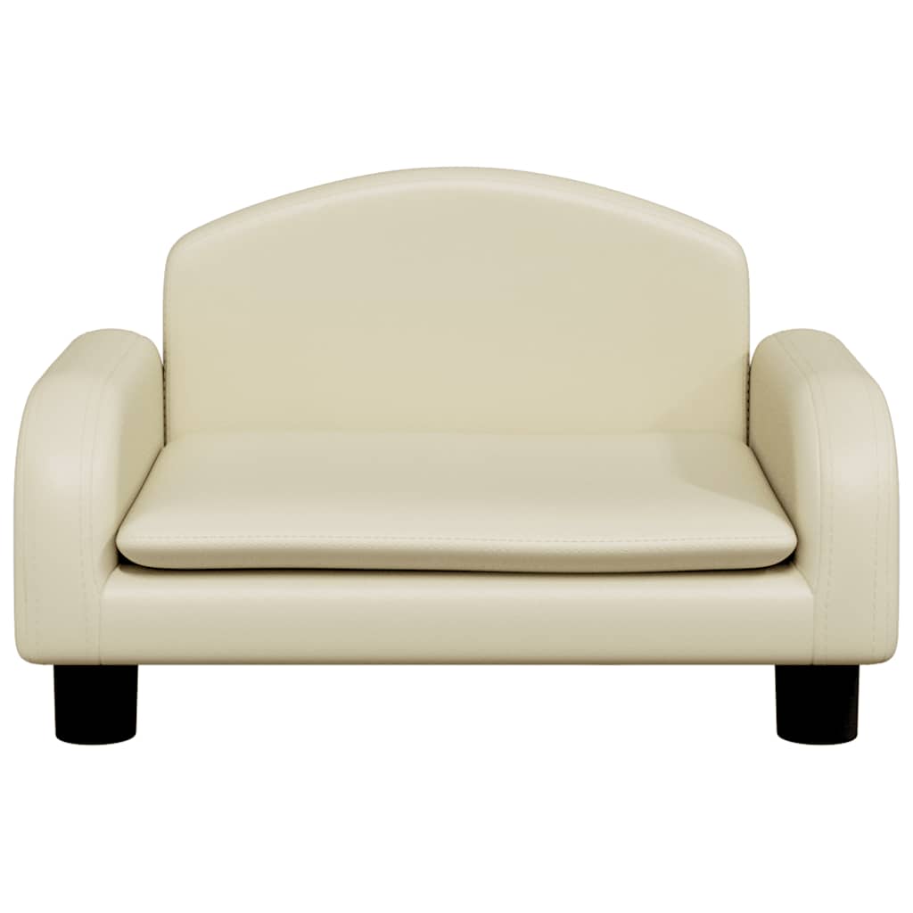 Kindersofa Creme 50x40x30 cm Kunstleder