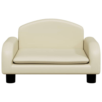 Kindersofa Creme 50x40x30 cm Kunstleder