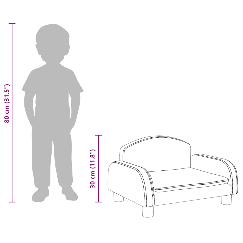 Kindersofa Cappuccino-Braun 50x40x30 cm Kunstleder