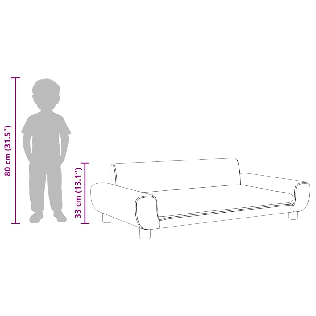Kindersofa Rosa 100x54x33 cm Samt