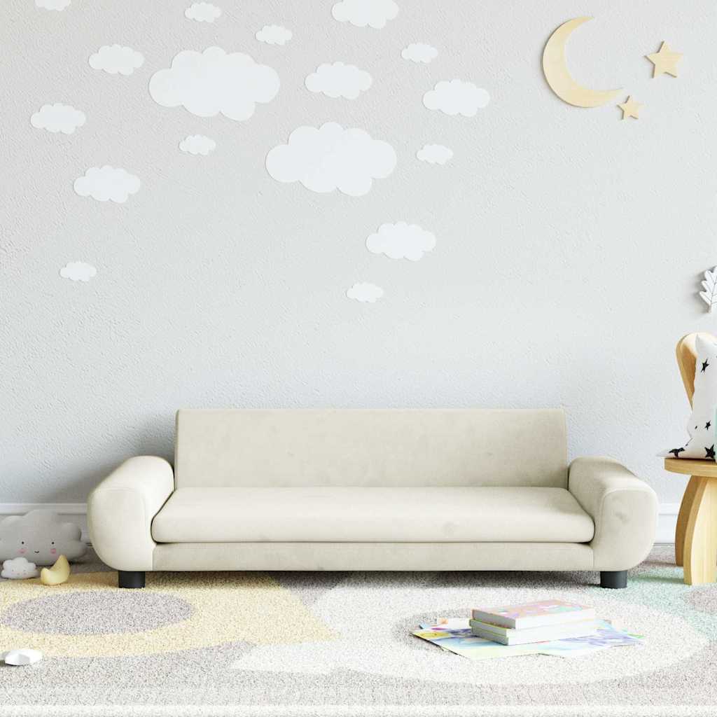 Kindersofa Creme 100x54x33 cm Samt