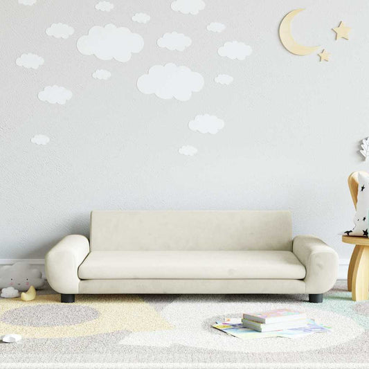 Kindersofa Creme 100x54x33 cm Samt