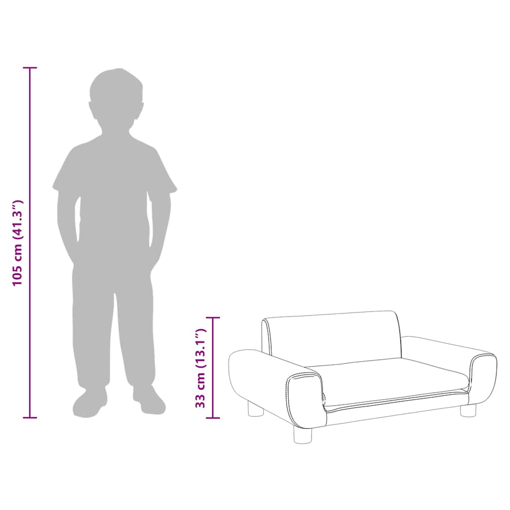 Kindersofa Schwarz 70x45x33 cm Samt