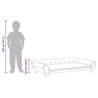 Kindersofa Braun 100x50x26 cm Samt