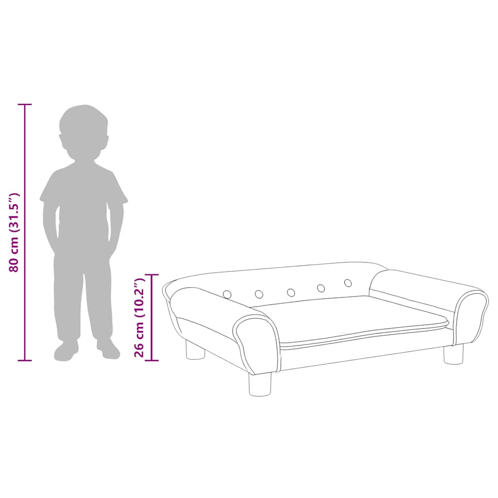 Kindersofa Braun 70x45x26 cm Samt