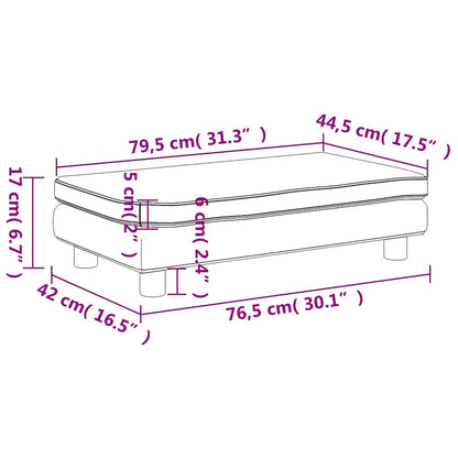 Kindersofa mit Hocker Rosa 100x50x30 cm Samt