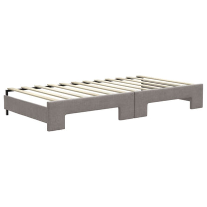 Tagesbett Ausziehbar mit Matratzen Taupe 100x200 cm Stoff