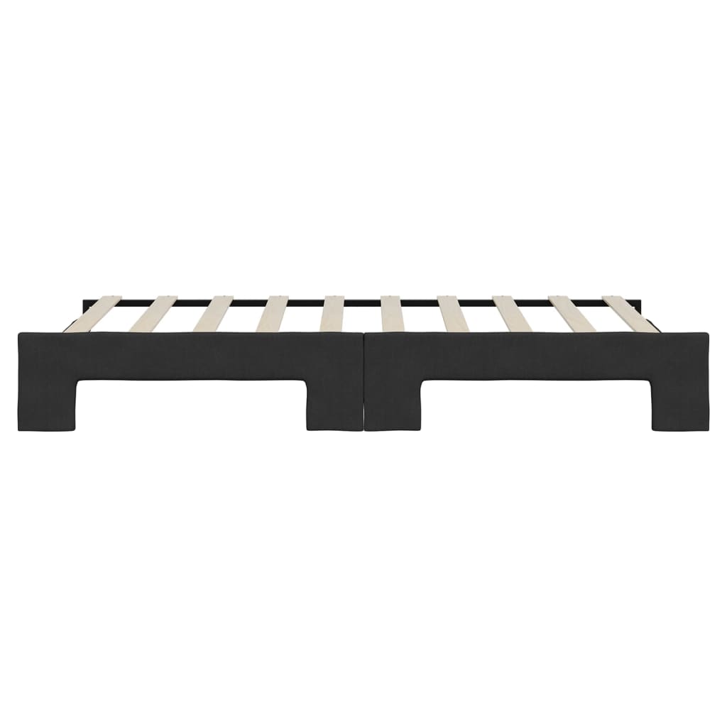 Tagesbett Ausziehbar Schwarz 90x190 cm Stoff