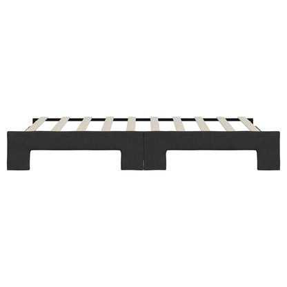 Tagesbett Ausziehbar Schwarz 90x190 cm Stoff