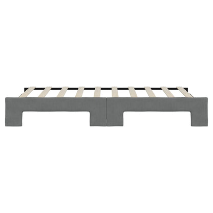 Tagesbett Ausziehbar Dunkelgrau 90x190 cm Stoff