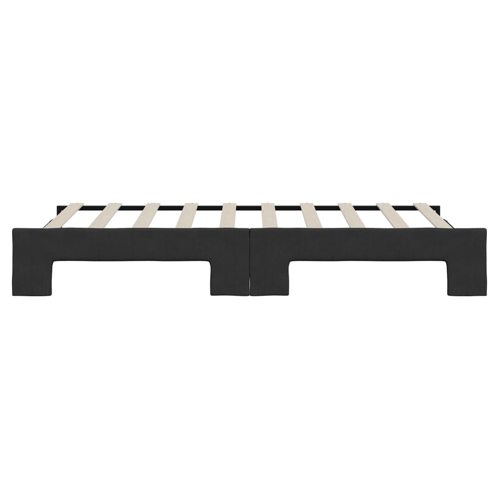 Tagesbett Ausziehbar Schwarz 90x190 cm Stoff