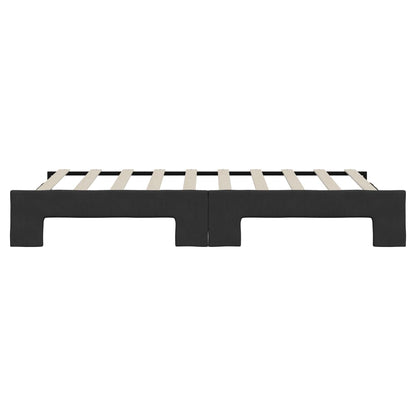 Tagesbett Ausziehbar Schwarz 90x190 cm Stoff