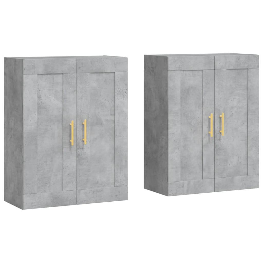 Wandschränke 2 Stk. Betongrau Holzwerkstoff