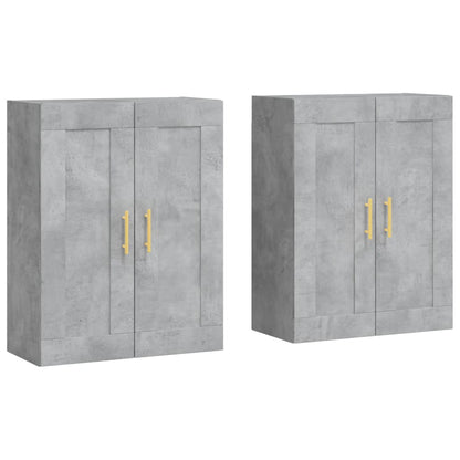 Wandschränke 2 Stk. Betongrau Holzwerkstoff
