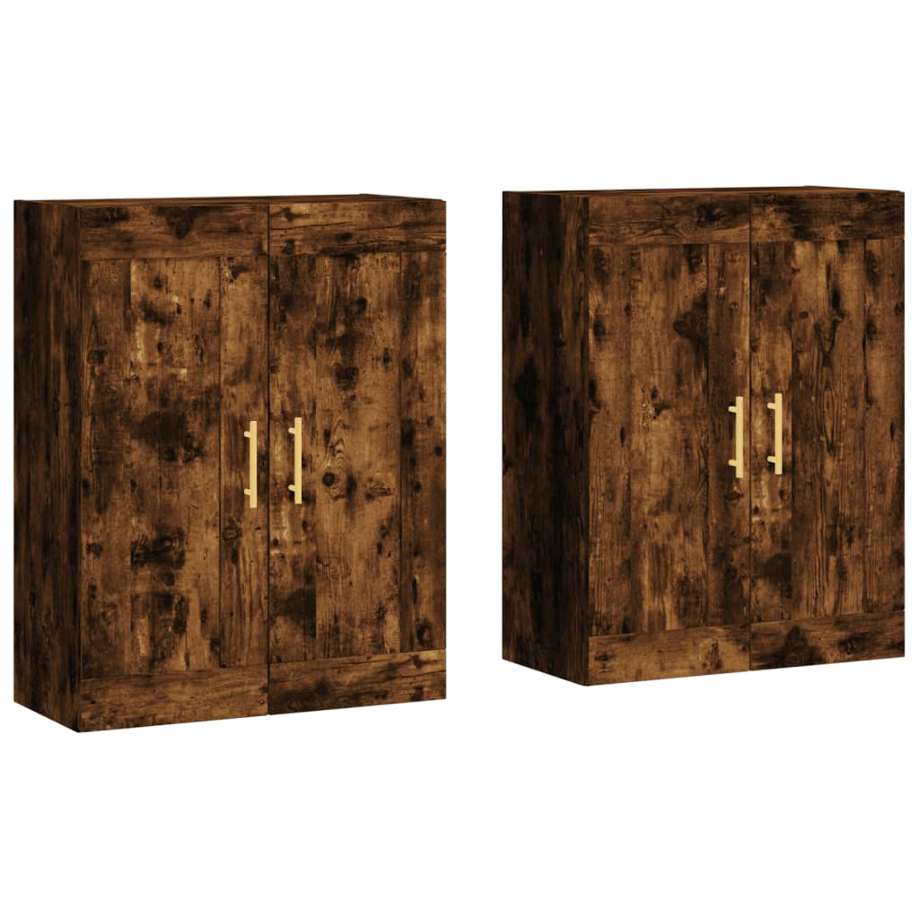 Wandschränke 2 Stk. Räuchereiche Holzwerkstoff