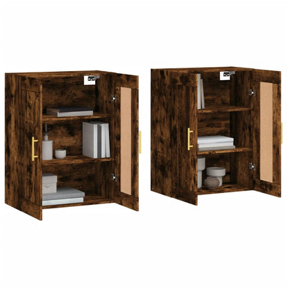 Wandschränke 2 Stk. Räuchereiche Holzwerkstoff