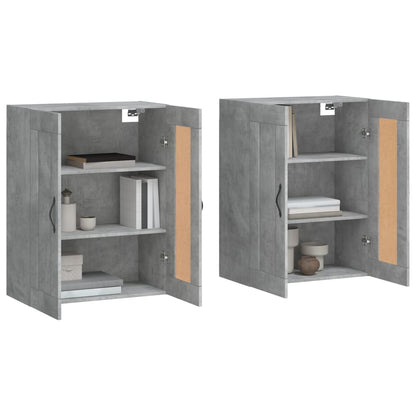 Wandschränke 2 Stk. Betongrau Holzwerkstoff