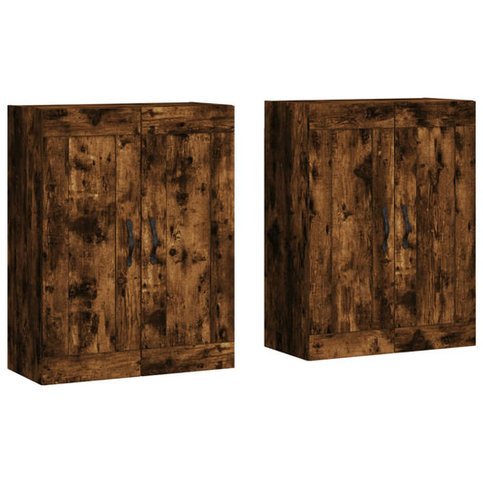 Wandschränke 2 Stk. Räuchereiche Holzwerkstoff