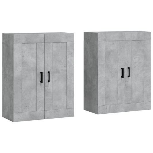 Wandschränke 2 Stk. Betongrau Holzwerkstoff