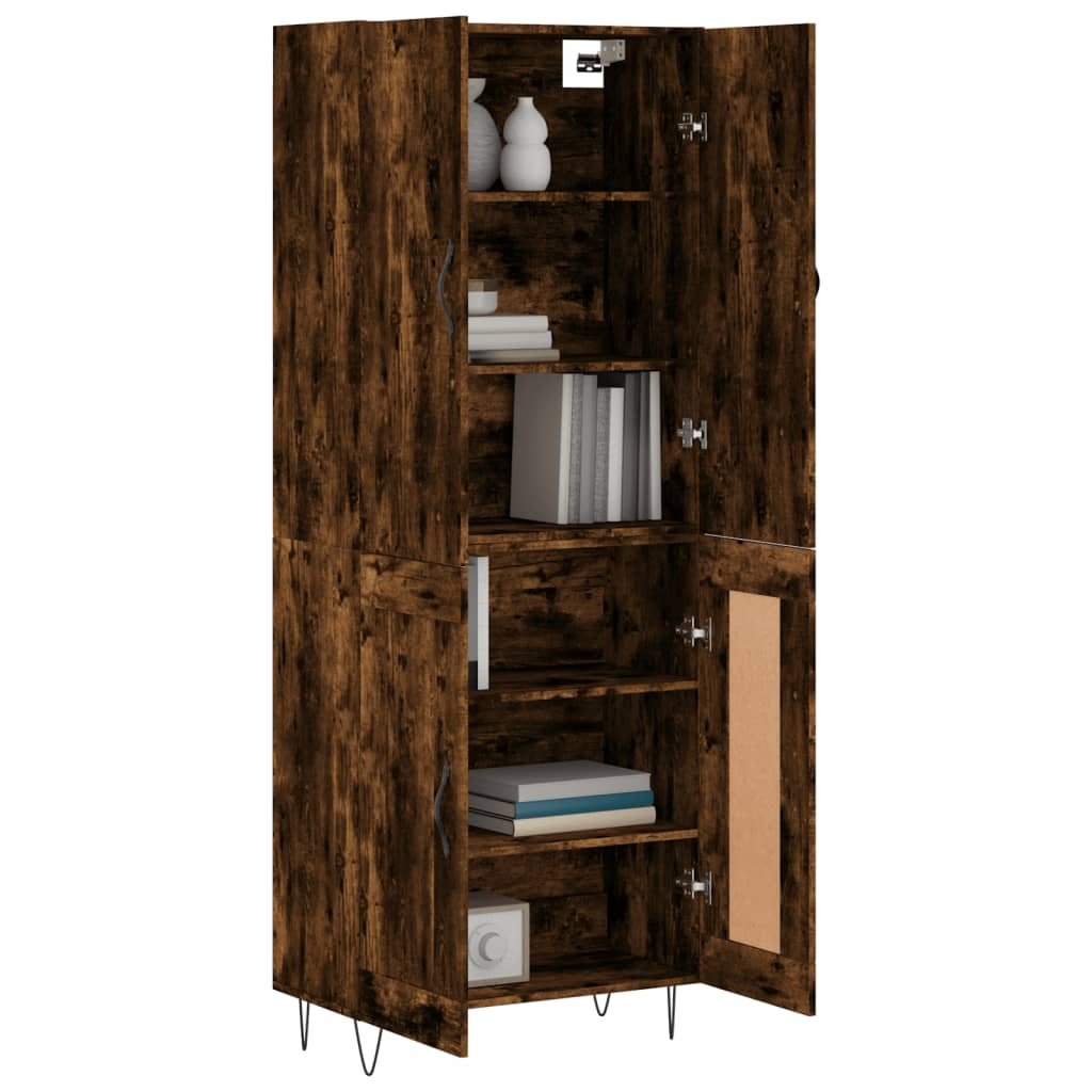 Highboard Räuchereiche 69,5x34x180 cm Holzwerkstoff