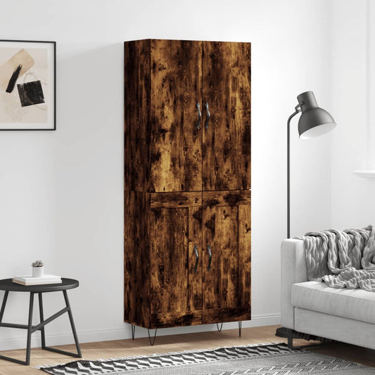 Highboard Räuchereiche 69,5x34x180 cm Holzwerkstoff