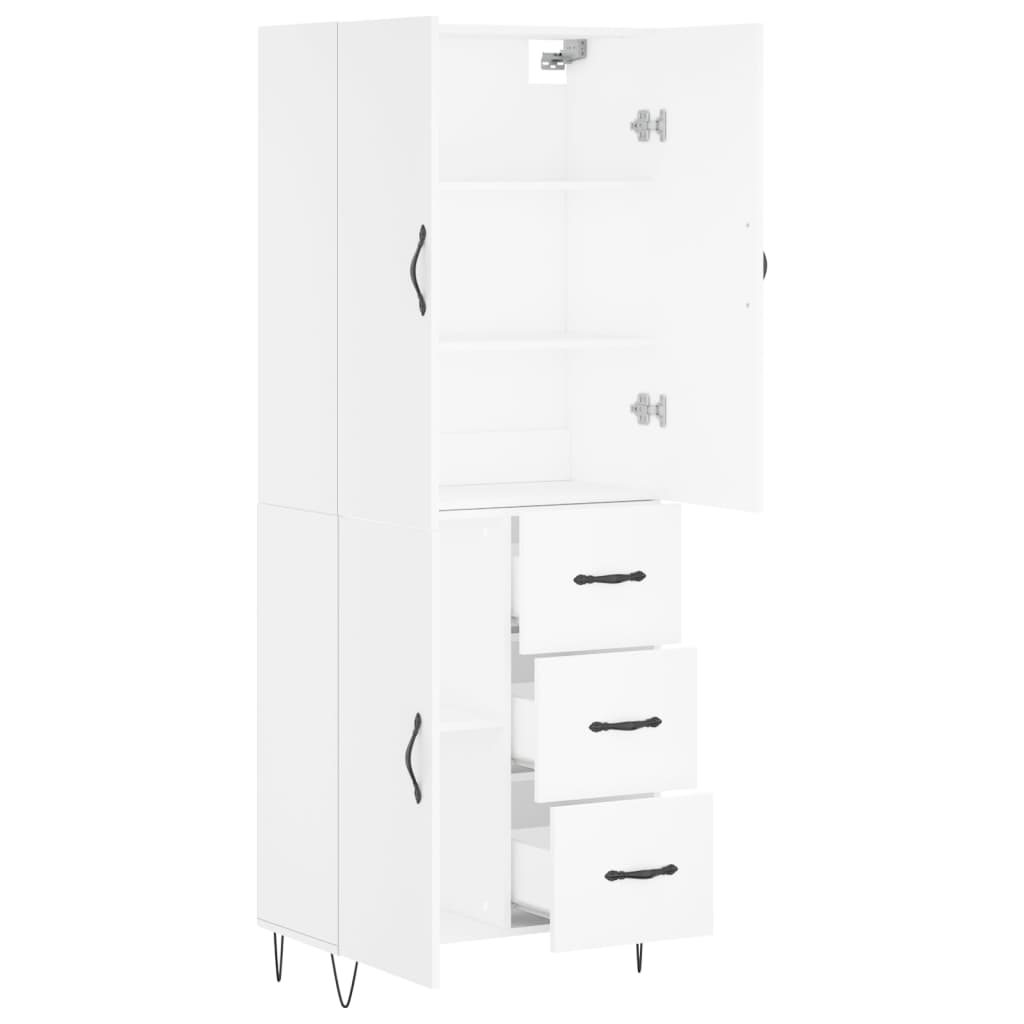 Highboard Weiß 69,5x34x180 cm Holzwerkstoff