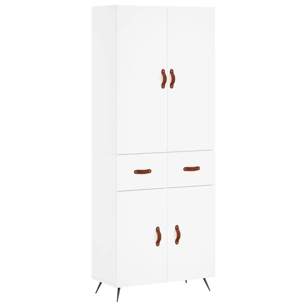 Highboard Weiß 69,5x34x180 cm Holzwerkstoff