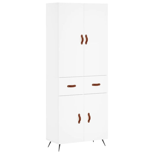 Highboard Weiß 69,5x34x180 cm Holzwerkstoff