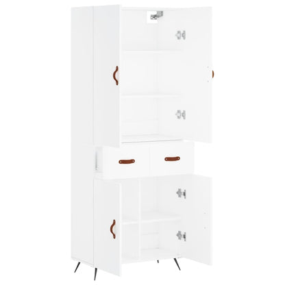 Highboard Weiß 69,5x34x180 cm Holzwerkstoff