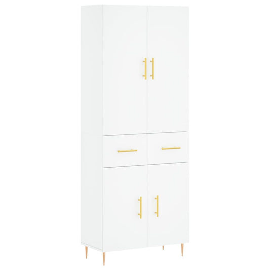 Highboard Weiß 69,5x34x180 cm Holzwerkstoff