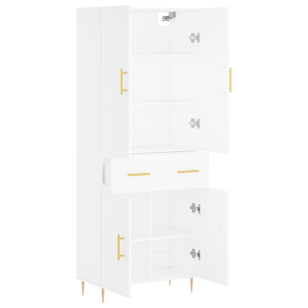 Highboard Weiß 69,5x34x180 cm Holzwerkstoff