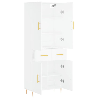 Highboard Weiß 69,5x34x180 cm Holzwerkstoff