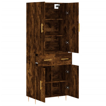 Highboard Räuchereiche 69,5x34x180 cm Holzwerkstoff