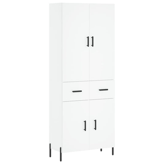 Highboard Weiß 69,5x34x180 cm Holzwerkstoff