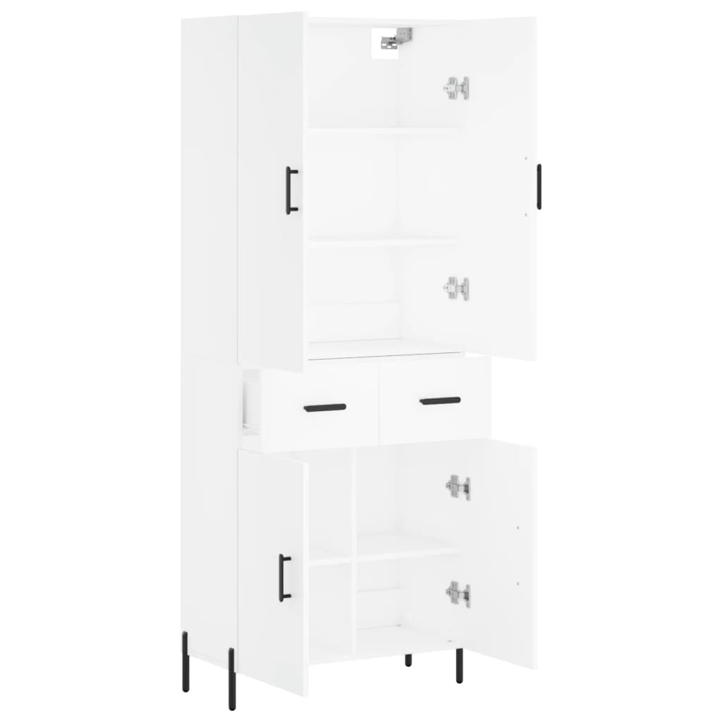 Highboard Weiß 69,5x34x180 cm Holzwerkstoff