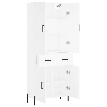 Highboard Weiß 69,5x34x180 cm Holzwerkstoff