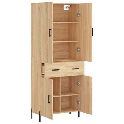 Highboard Sonoma-Eiche 69,5x34x180 cm Holzwerkstoff