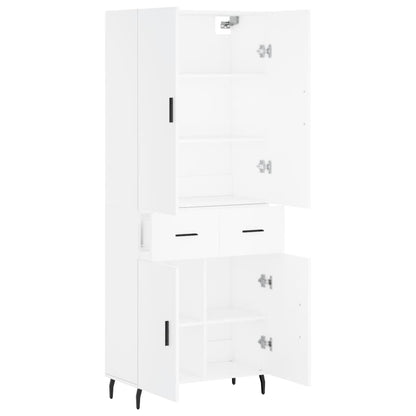 Highboard Weiß 69,5x34x180 cm Holzwerkstoff