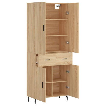 Highboard Sonoma-Eiche 69,5x34x180 cm Holzwerkstoff